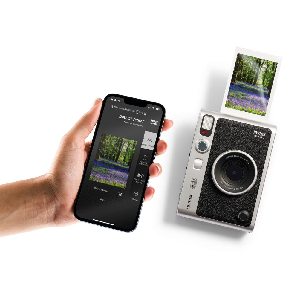 Câmera e Impressora para Smartphone Fujifilm instax mini™ Evo Black