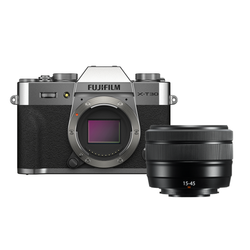 Kit Câmera Digital Mirrorless Fujifilm X Series X-T30II PRATA + Lente Zoom Fujifilm Fujinon XC15-45mm F3.5-5.6 OIS PZ