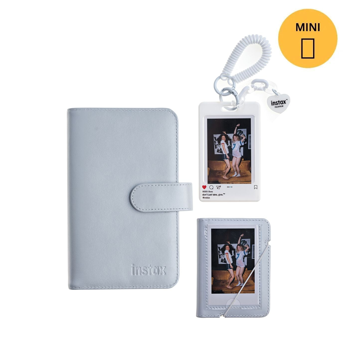 Kit Acessórios instax™ Branco com Álbum de 108 fotos  + Álbum de 28 fotos + Photo Tag