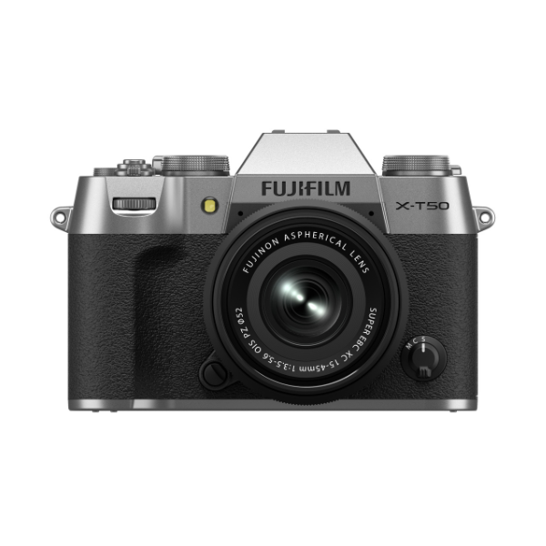 Kit Câmera Digital Mirrorless Fujifilm X-T50 Silver + Lente Zoom Fujifilm Fujinon XC15-45mm F3.5-5.6 OIS