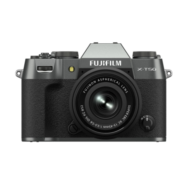 Kit Câmera Digital Mirrorless Fujifilm X-T50 Charcoal + Lente Zoom Fujifilm Fujinon XC15-45mm F3.5-5.6 OIS