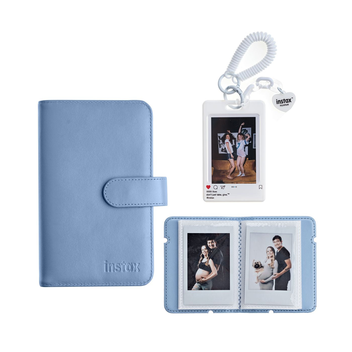 Kit Acessórios instax™ Azul com Álbum de 108 fotos  + Álbum de 28 fotos + Photo Tag