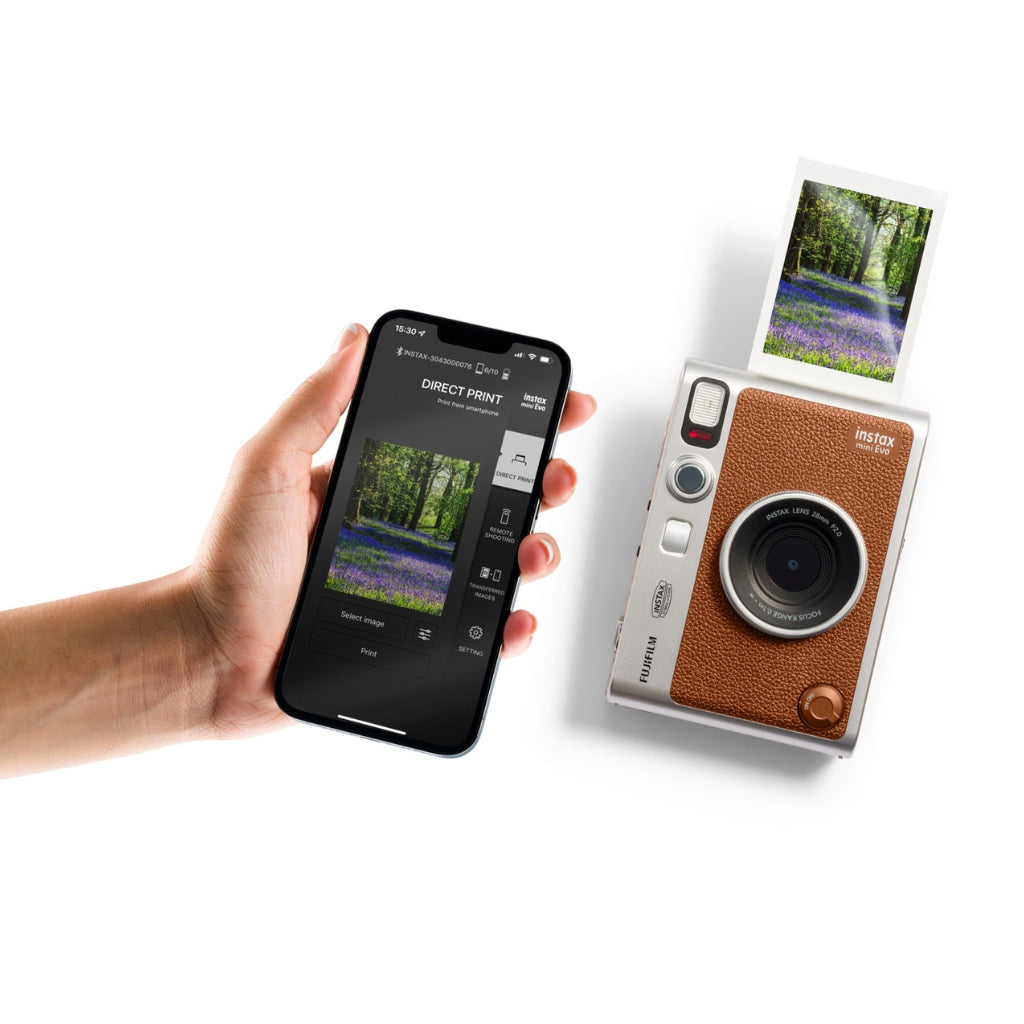 Câmera e Impressora para Smartphone Fujifilm instax mini™ Evo Brown