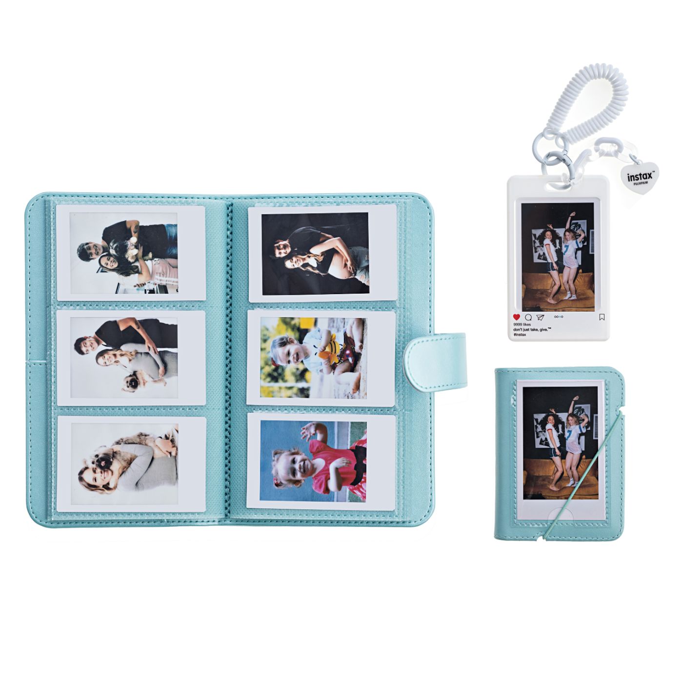 Kit Acessórios instax™ Verde com Álbum de 108 fotos  + Álbum de 28 fotos + Photo Tag