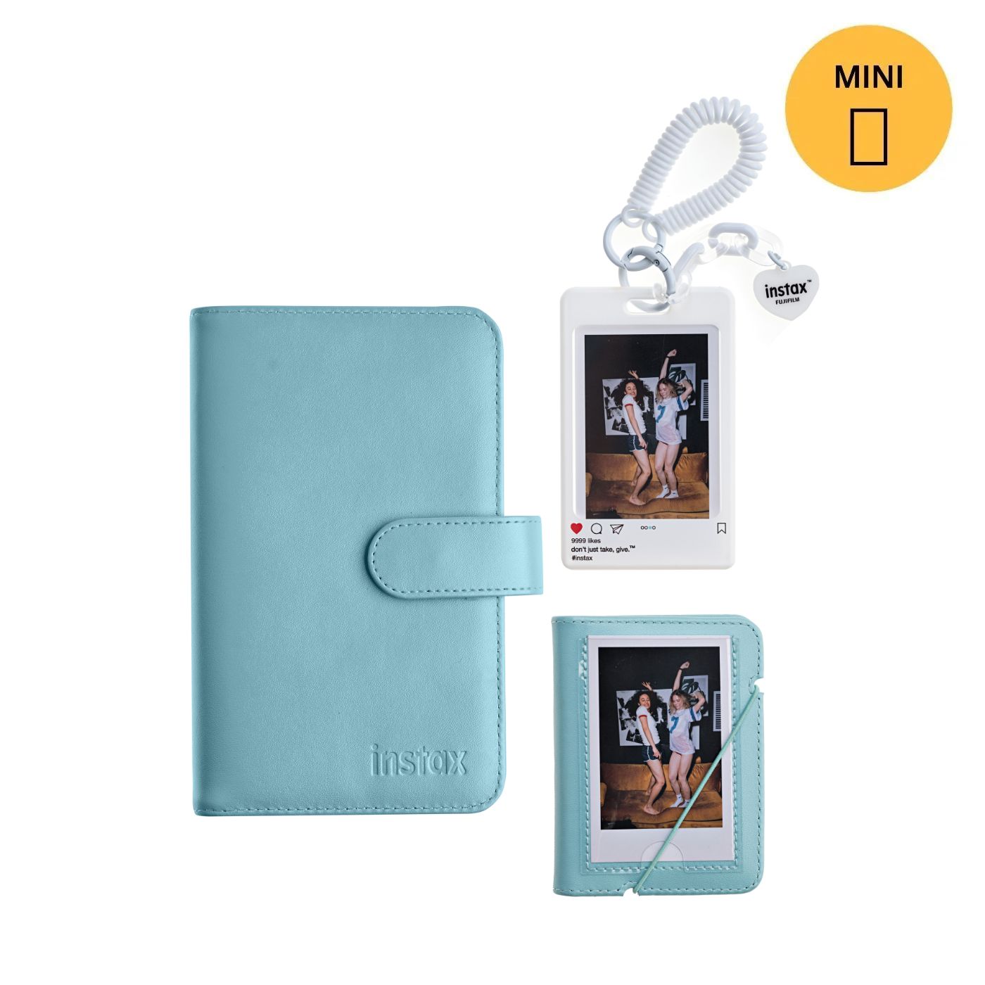 Kit Acessórios instax™ Verde com Álbum de 108 fotos  + Álbum de 28 fotos + Photo Tag