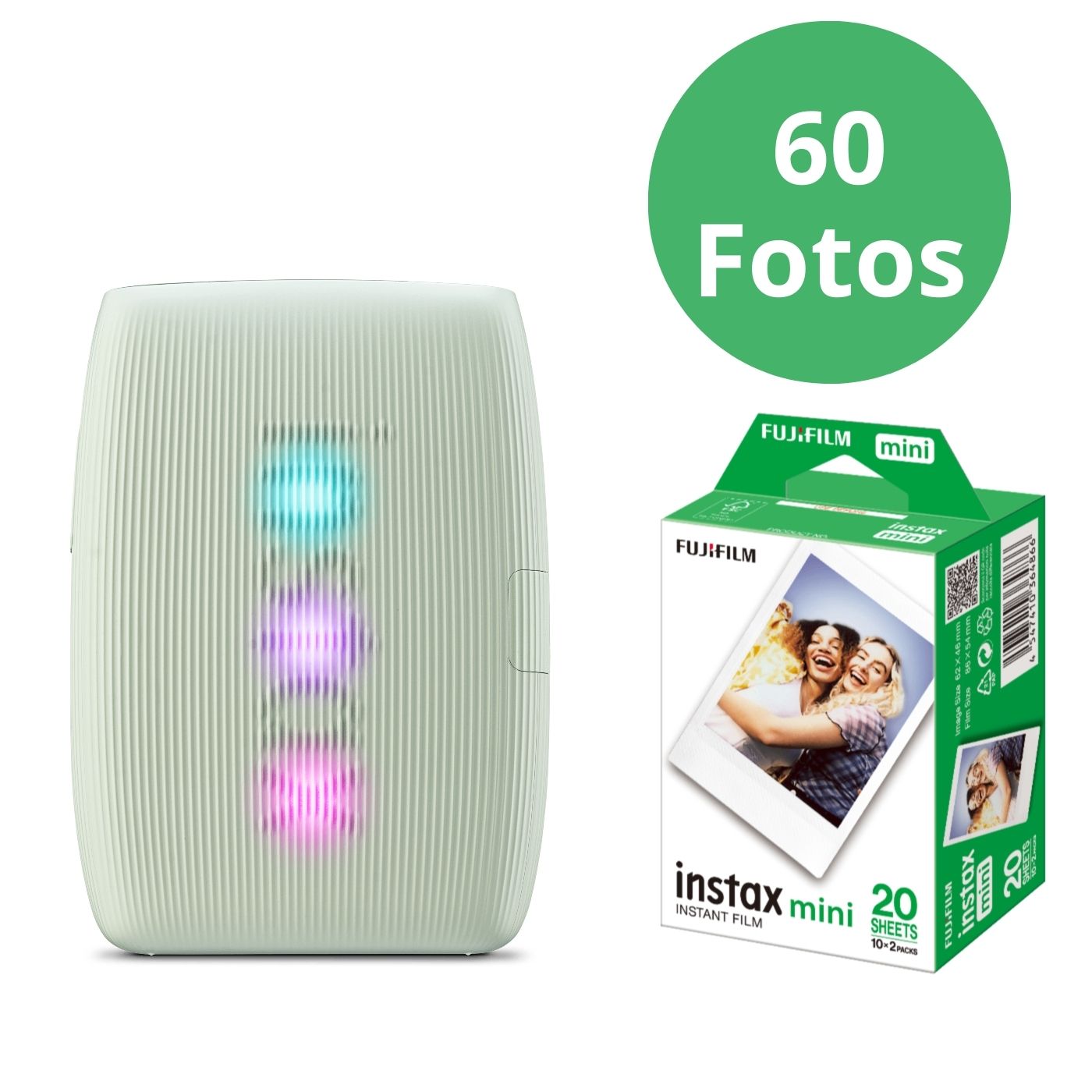 1 Impressora para celular Fujifilm instax mini Link 3™ + 60 Fotos instax™ mini Branco - Anacapri