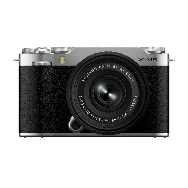 Kit Câmera Digital Fujifilm X-M5 Prata + Lente Zoom Fujifilm Fujinon XC15-45mm F3.5-5.6 OIS PZ