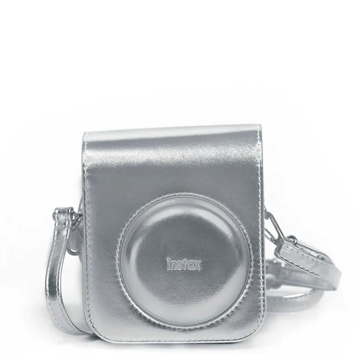 Câmera Instantânea Fujifilm instax mini 12™ Branca + Pack 10 filmes Mermaid Tail + Bolsa Metálica Prata