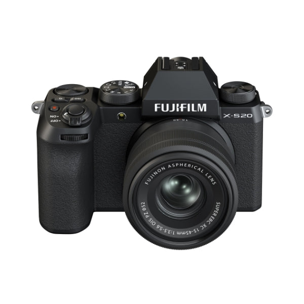 Kit Câmera Digital Mirrorless Fujifilm X-S20 + Lente Zoom Fujifilm Fujinon XC15-45mm F3.5-5.6 OIS Preta