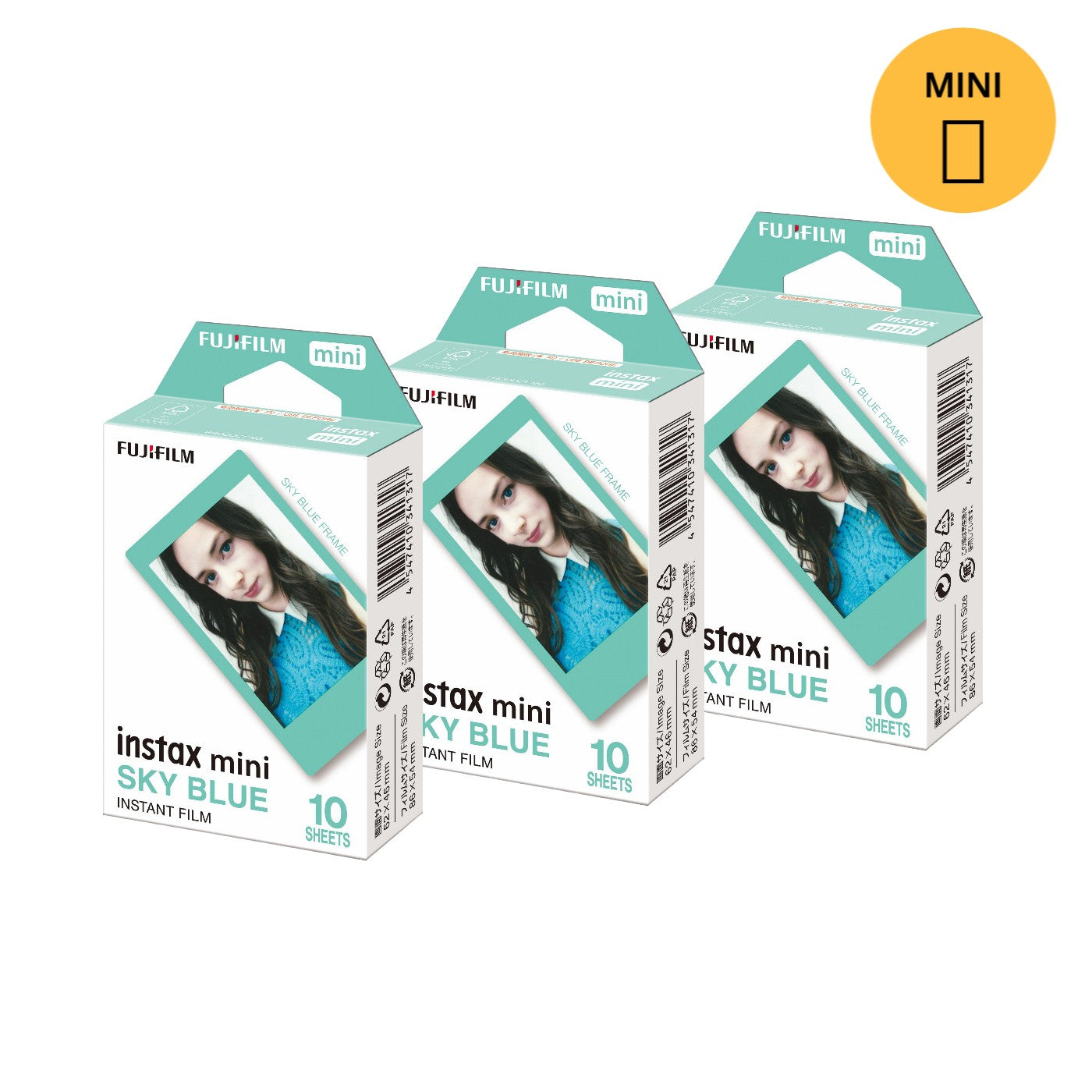 Combo de Filmes Fujifilm instax™ mini Sky Blue 30 Fotos