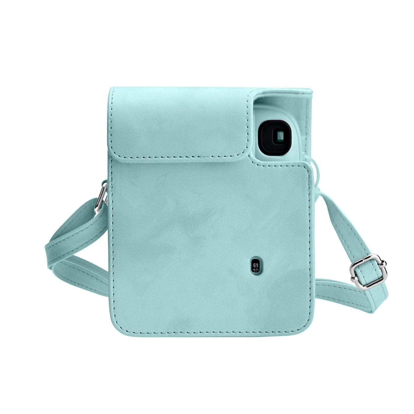 Kit Câmera instantânea Fujifilm instax mini 13™ Lagoon Green + Pack 10 fotos Pastel Galaxy + Bolsa Green Tie Dye + Photo tag