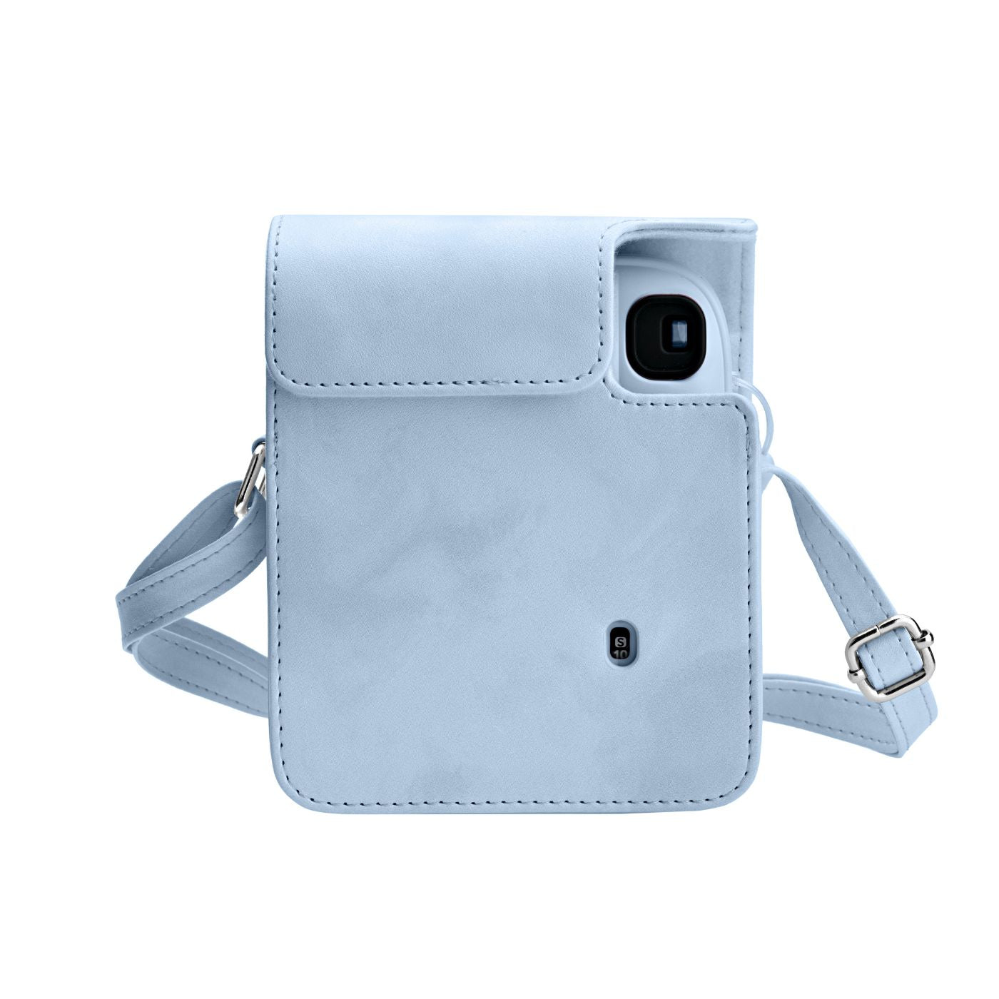 Kit Câmera instantânea Fujifilm instax mini 13™ Frost Blue + Pack 10 fotos Pastel Galaxy + Bolsa Blue Tie Dye + Photo tag
