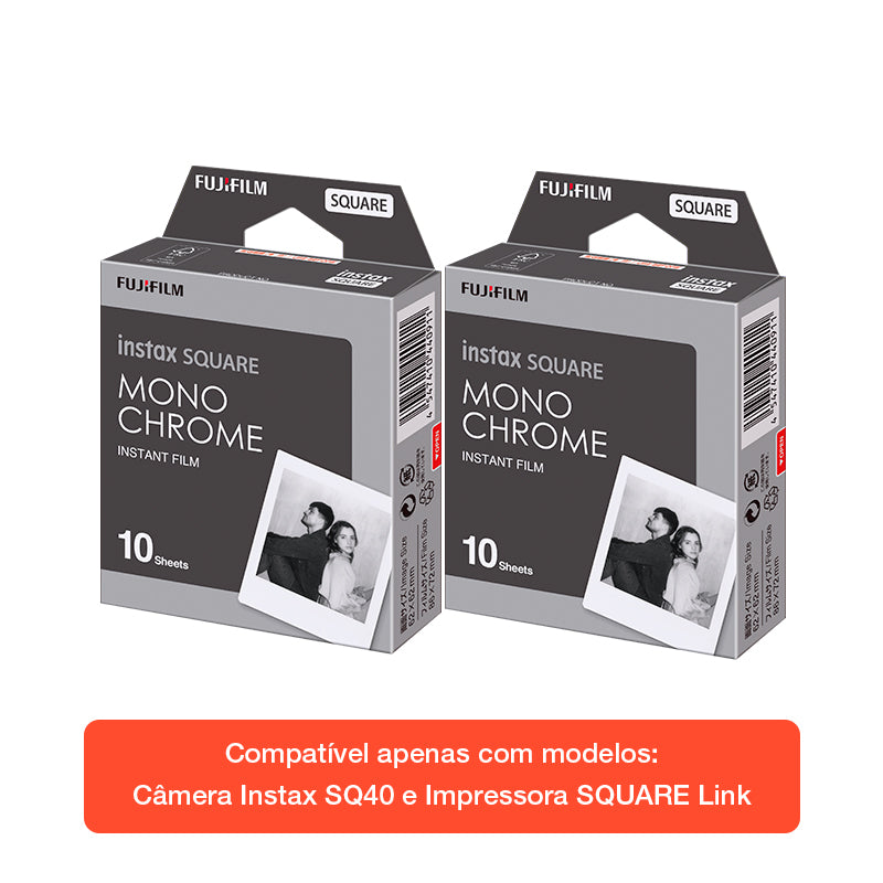 Combo de Filmes Fujifilm instax™ SQUARE Monochrome 20 Fotos