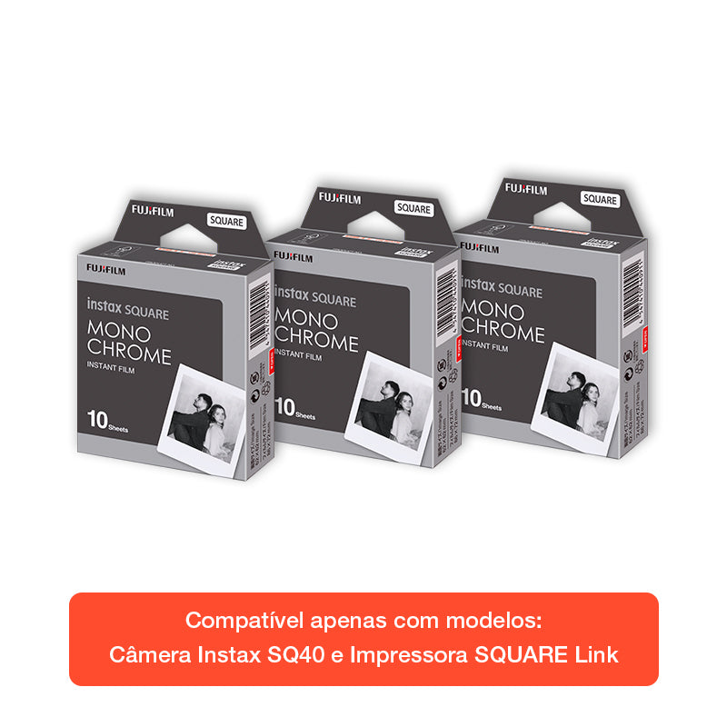 Combo de Filmes Fujifilm instax™ SQUARE Monochrome 30 Fotos