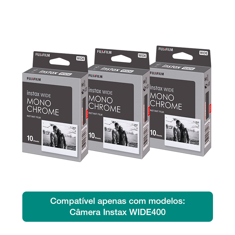 Combo Filme Fujifilm instax™ WIDE Monochrome com 30 Fotos