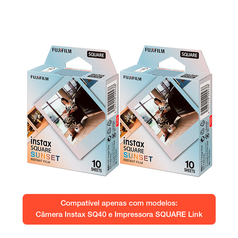 Combo de Filmes Fujifilm instax™ SQUARE Sunset com 20 Fotos