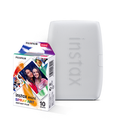 Combo Instax Mini Link 3 Clay White + Filme Instax Mini Spray Art 10 Fotos