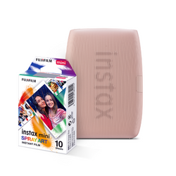 Combo Instax Mini Link 3 Rose Pink + Filme Instax Mini Spray Art 10 Fotos