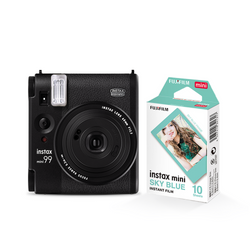 Câmera Instantânea Fujifilm Instax Mini 99 Black + Filme Fujifilm Instax Mini Sky Blue 10 Fotos