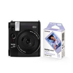 Câmera Instantânea Fujifilm Instax Mini 99 Black + Filme Fujifilm Instax Mini Soft Lavender 10 Fotos