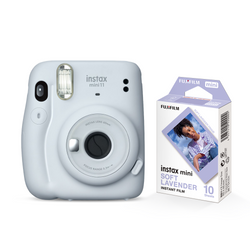 Combo Câmera Instantânea Fujifilm Instax Mini 11 Branca +  Filme Fujifilm Instax Mini Soft Lavender 10 Fotos