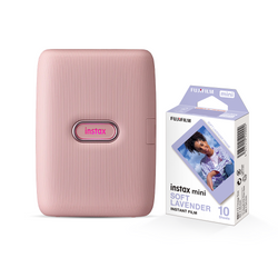 Combo Impressora para Smartphone Instax Mini Link - Dusky Pink + Filme Fujifilm Instax Mini Soft Lavander 10 Fotos