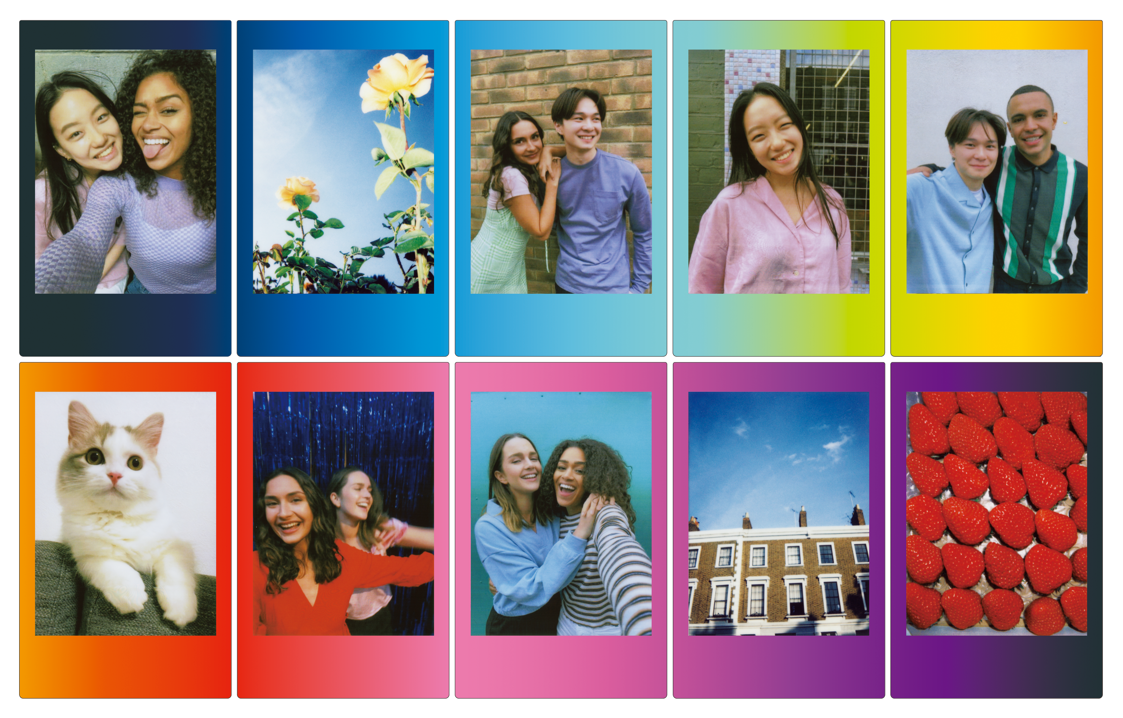 Combo Bolsa instax mini 11 Branca + Filme mini Rainbow 10 Fotos