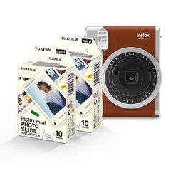 PRÉ BLACK FRIDAY - Câmera Instantânea Instax Fujifilm Mini 90 Marrom + Filme Fujifilm Instax Mini Photo Slide 20 Fotos