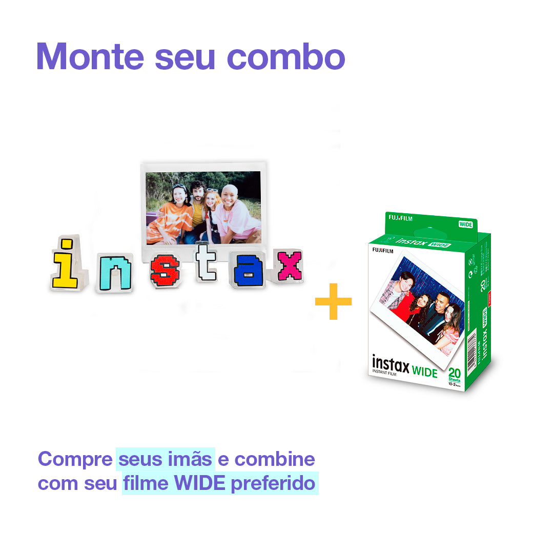 Clipe para fotos letras instax™ + Filme instax™ WIDE 10 fotos