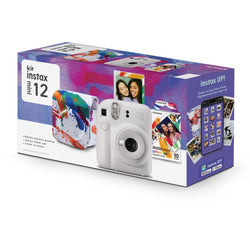 Kit Câmera Instantânea Fujifilm Instax Mini 12 Branca + Pack 10 filmes Spray Art + Bolsa Spray Art