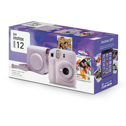 Kit Câmera Instantânea Fujifilm Instax Mini 12 Lilás + Pack 10 filmes Spray Art + Bolsa Lilás