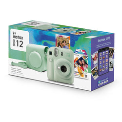 Kit Câmera Instantânea Fujifilm Instax Mini 12 Verde + Pack 10 filmes Spray Art + Bolsa Verde