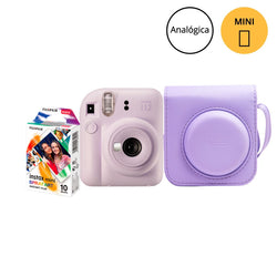 Kit Câmera Instantânea Fujifilm Instax Mini 12 Lilás + Pack 10 filmes Spray Art + Bolsa Lilás