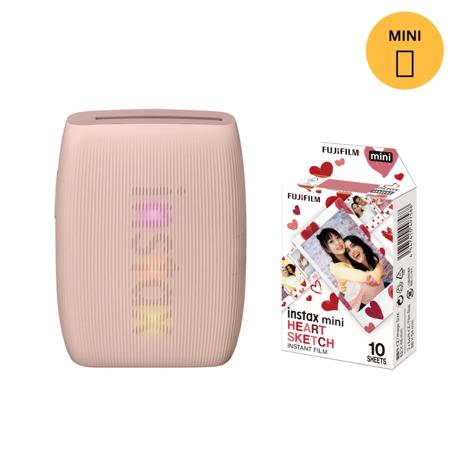 Combo Impressora para celular Fujifilm instax mini Link 3™ - Rose Pink + Filme instax™ Heart Sketch 10 fotos
