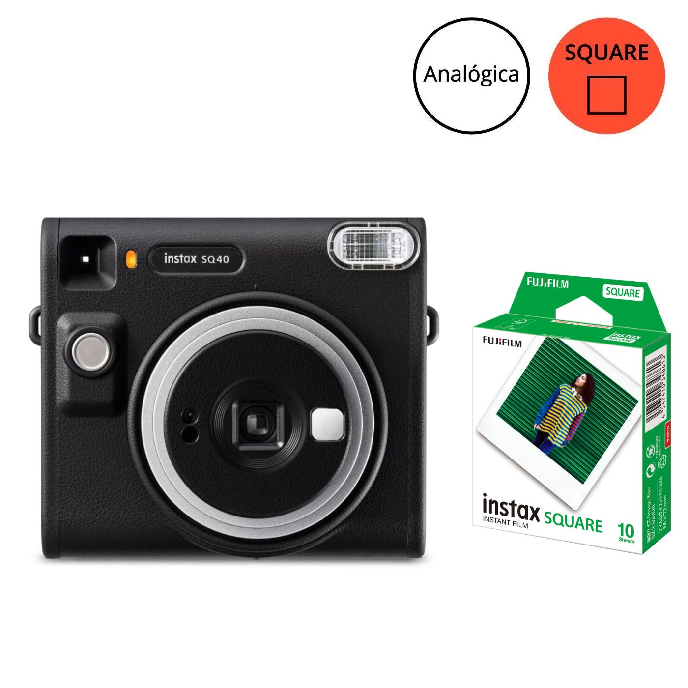 Combo Câmera Instantânea Fujifilm instax SQUARE SQ40™ + Filme instax™ SQUARE Branco com 10 Fotos