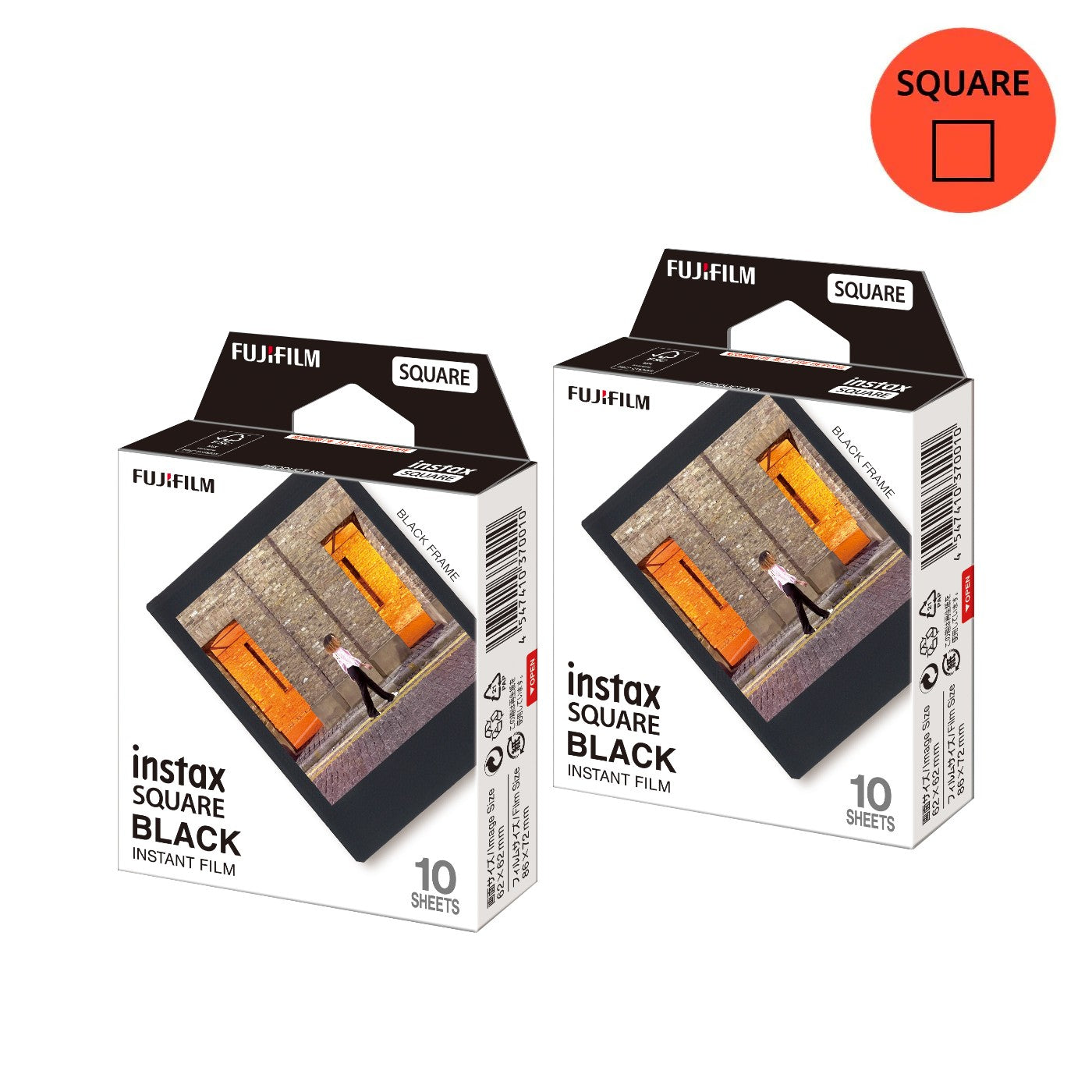 Combo de Filmes Fujifilm instax™ SQUARE Black com 20 Fotos