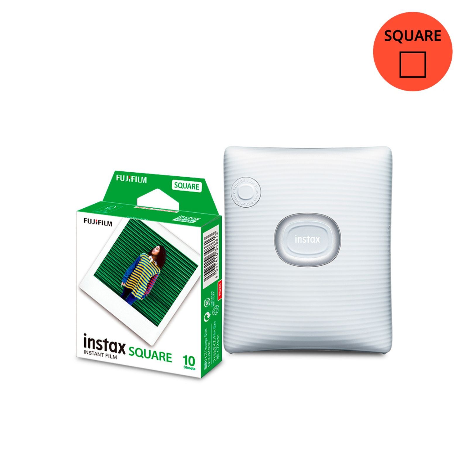 Combo Impressora para celular Fujiflm instax SQUARE Link™ - White + Filme instax™ SQUARE Branco com 10 Fotos