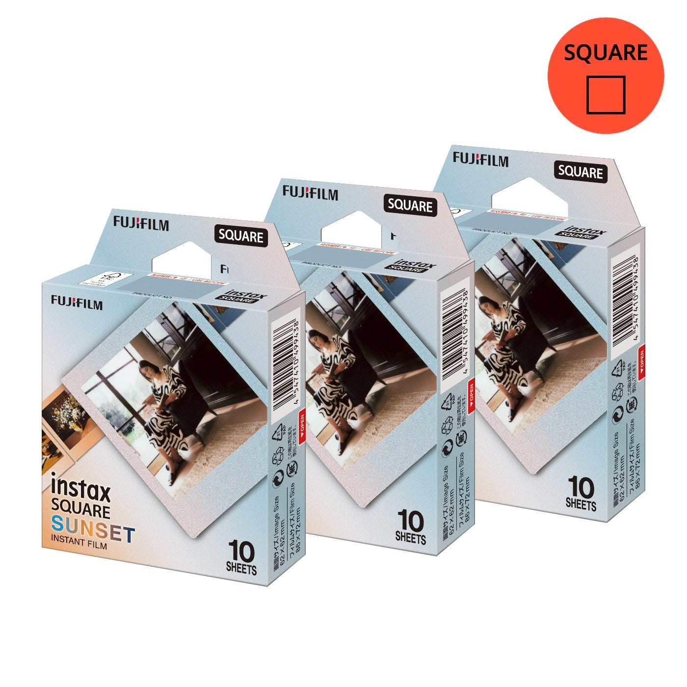 Combo de Filmes Fujifilm instax™ SQUARE Sunset com 30 Fotos