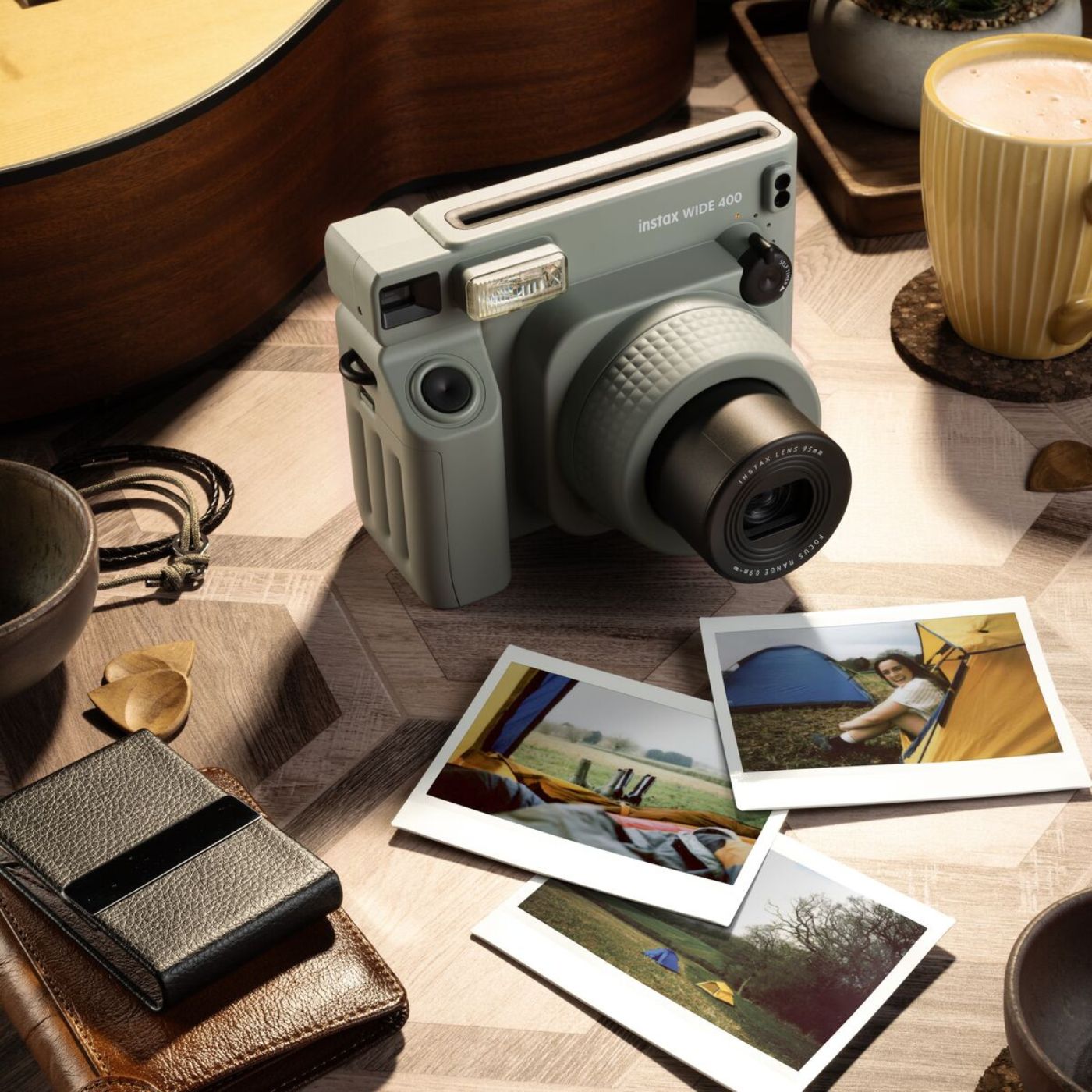 Custodia In Pelle PU Per Fotocamera Fujifilm Instax Wide 400 - Marrone, Con Tracolla E Coperchio Rimovibile
