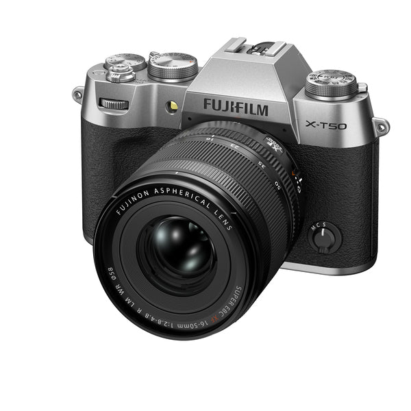 Kit Câmera Digital Mirrorless Fujifilm X-T50 Silver + Lente Fujinon XF16-50mm F2.8-4.8 R LM WR