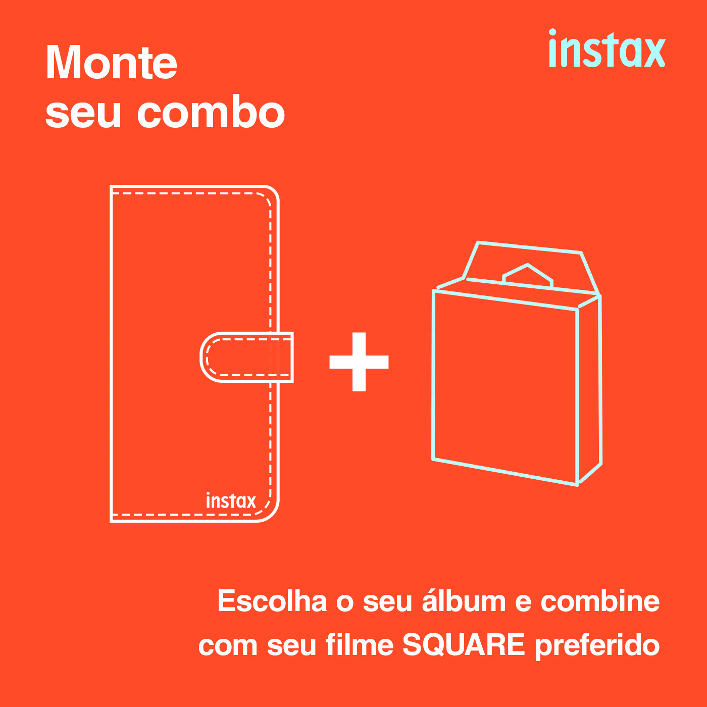 Combo Álbum de fotos instax™ SQUARE + Filme instax™ SQUARE 10 fotos