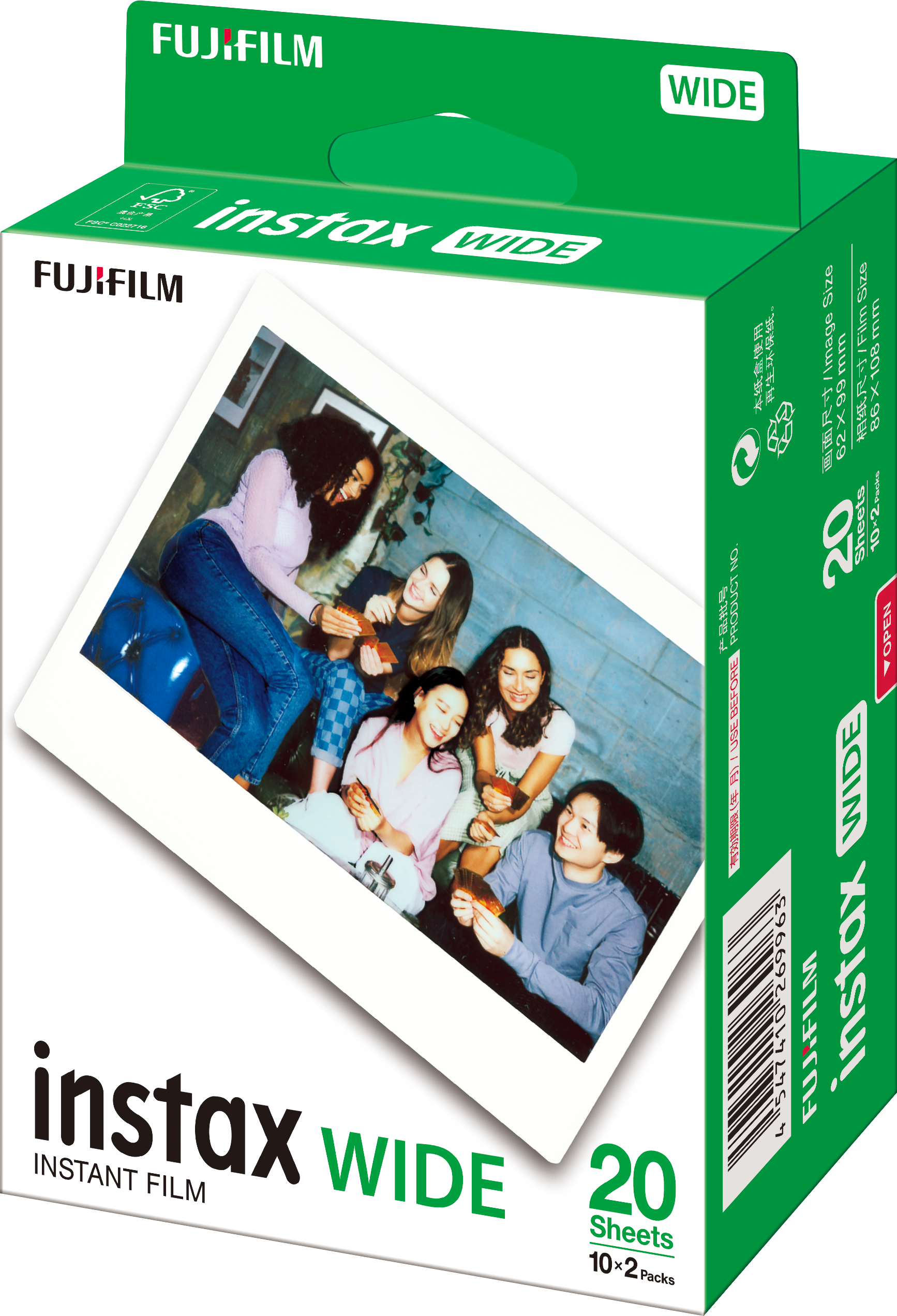 Filme Fujifilm instax™ WIDE com 20 Fotos