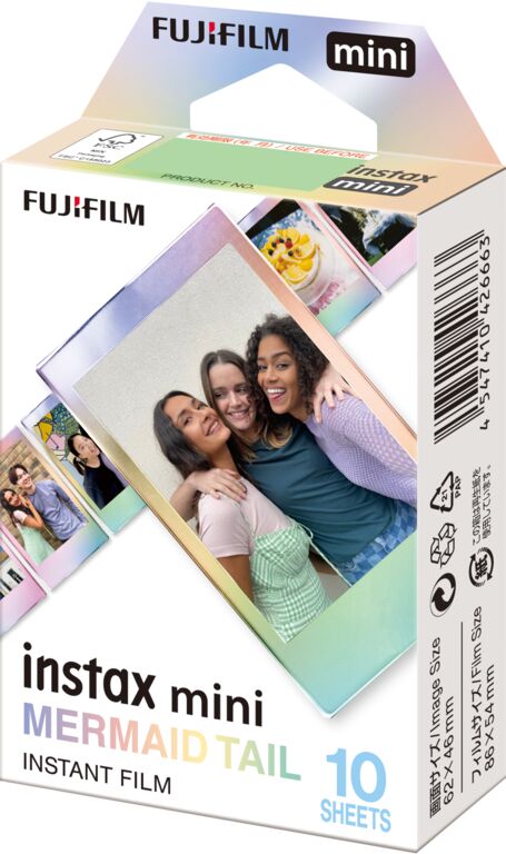 Câmera Instantânea Fujifilm instax mini 12™  Verde + Pack 10 filmes Mermaid Tail + Bolsa Herringbone Verde