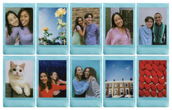 Combo Filme:  Filme Instax Mini Pink Lemonade +  Filme Instax Mini Rainbow +  Filme Instax Mini Sky Blue (30 fotos)