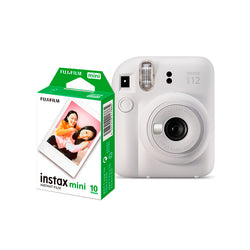 Para seu EVENTO: Combo 20 Câmera Instantânea Fujifilm Instax Mini 12 Branca Marfim + 20 Filme Instax Mini Branco 10 Fotos