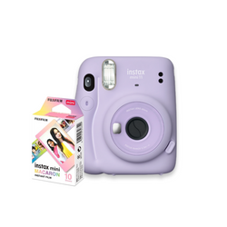 Câmera Instantânea Fujifilm Instax Mini 11 Lilás + Filme Fujifilm Instax Mini Macaron 10 Fotos