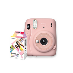 Câmera Instantânea Fujifilm Instax Mini 11 Rosa + Filme Fujifilm Instax Mini Macaron 10 Fotos